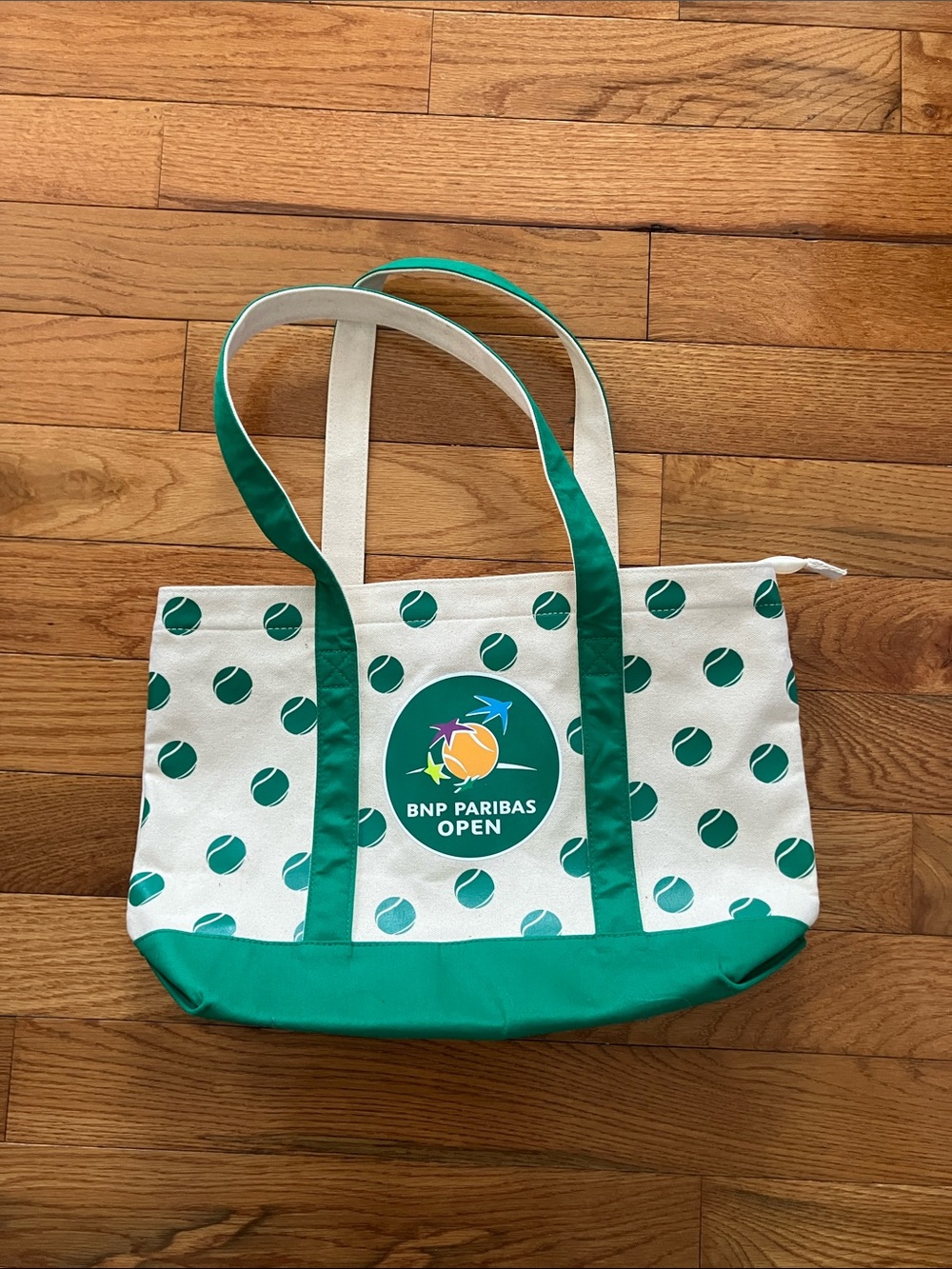 BNP Paribas Open Tennis Canvas Tote with Green Accents